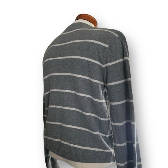 J.Crew Cashmere Blend Grey Striped Sweater Business Casual Men's size XL - Picture 8 of 10